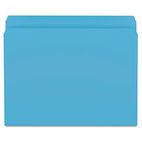 Smead File Folders, Straight Cut, Reinforced Top Tab, Letter, Blue, 100/Box SMD12010