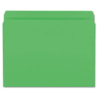 Smead File Folders, Straight Cut, Reinforced Top Tab, Letter, Green, 100/Box SMD12110