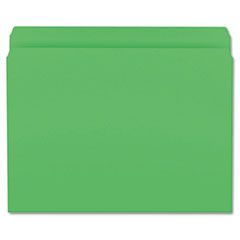 Smead File Folders, Straight Cut, Reinforced Top Tab, Letter, Green, 100/Box SMD12110
