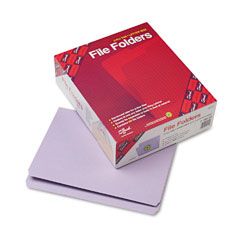 Smead File Folders, Straight Cut, Reinforced Top Tab, Letter, Lavender, 100/Box SMD12410