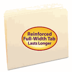 Smead File Folders, Straight Cut, Reinforced Top Tab, Letter, Manila, 100/Box SMD10310