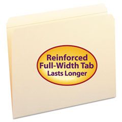 Smead File Folders, Straight Cut, Reinforced Top Tab, Letter, Manila, 100/Box SMD10310