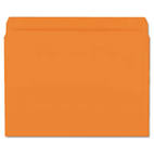 Smead File Folders, Straight Cut, Reinforced Top Tab, Letter, Orange, 100/Box SMD12510