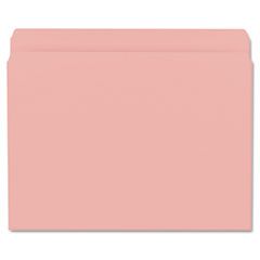 Smead File Folders, Straight Cut, Reinforced Top Tab, Letter, Pink, 100/Box SMD12610
