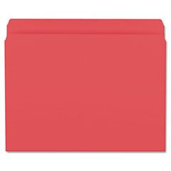 Smead File Folders, Straight Cut, Reinforced Top Tab, Letter, Red, 100/Box SMD12710