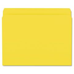 Smead File Folders, Straight Cut, Reinforced Top Tab, Letter, Yellow, 100/Box SMD12910