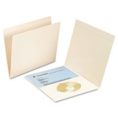 Smead File Folders with Media Pocket, Straight Top Tab, Letter, Manila, 50/Box SMD10315