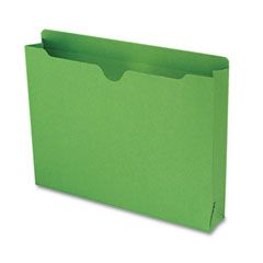 Smead File Jacket, Double-Ply Tab and 2" Expansion, Letter, 11 Point, Green, 50/Box SMD75563