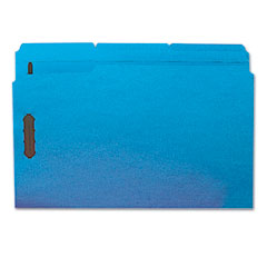 Smead Folders, Two Fasteners, 1/3 Cut Assorted, Top Tab, Legal, Blue, 50/Box SMD17040