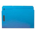 Smead Folders, Two Fasteners, 1/3 Cut Assorted, Top Tab, Legal, Blue, 50/Box SMD17040