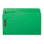 Smead Folders, Two Fasteners, 1/3 Cut Assorted Top Tab, Legal, Green, 50/Box SMD17140