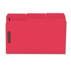 Smead Folders, Two Fasteners, 1/3 Cut Assorted, Top Tab, Legal, Red, 50/Box SMD17740