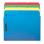 Smead Folders, Two Fasteners, 1/3 Cut Assorted Top Tab, Letter, Blue, 50/Box SMD12040