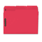 Smead Folders, Two Fasteners, 1/3 Cut Assorted, Top Tab, Letter, Red, 50/Box SMD12740