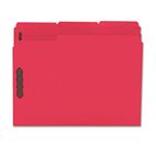 Smead Folders, Two Fasteners, 1/3 Cut Assorted, Top Tab, Letter, Red, 50/Box SMD12740