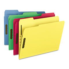 Smead Folders, Two Fasteners, 1/3 Cut Top Tab, Letter, Assorted, 50/Box SMD11975