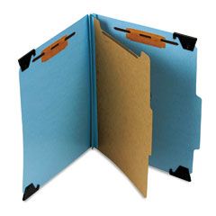 Smead Four Section Hanging Classification Folder, Pressboard/Kraft, Letter, Blue SMD65105
