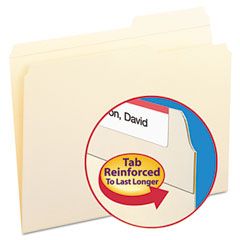 Smead Guide Height Folder, 2/5 Cut Right, Reinforced Top Tab, Letter, Manila, 100/Box SMD10386