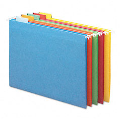 Smead Hanging File Folders, 1/5 Tab, 11 Point Stock, Letter, Assorted Colors, 25/Box SMD64059