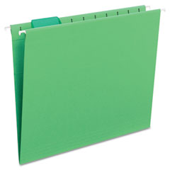Smead Hanging File Folders, 1/5 Tab, 11 Point Stock, Letter, Bright Green, 25/Box SMD64061
