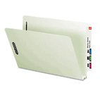 Smead Heavy Duty Folders, End Tab, Two Inch Expansion, Legal, Gray Green, 25/Box SMD29210