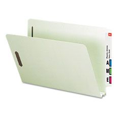 Smead Heavy Duty Folders, End Tab, Two Inch Expansion, Legal, Gray Green, 25/Box SMD29210