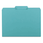 Smead Interior File Folders, 1/3 Cut Top Tab, Letter, Aqua, 100/Box SMD10235