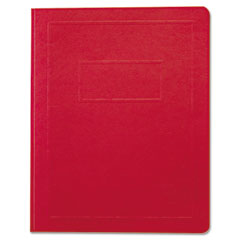 Smead Leatherette Brief Cover, Tang Fasteners, Letter, 1/2" Capacity, Red, 25/Box SMD87159