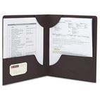 Smead Lockit Two-Pocket Folder, Leatherette Stock, 11 x 8-1/2, Black, 25/Box SMD87981