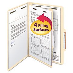 Smead Manila Classification Folders with 2/5 Right Tab, Legal, Four-Section, 10/Box SMD18700