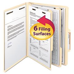 Smead Manila Classification Folders with 2/5 Right Tab, Letter, Six-Section, 10/Box SMD14000
