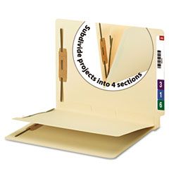 Smead Manila End Tab Classification Folder, 1 divider, Straight Cut Tab, 50/BX SMD34220