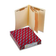 Smead Manila End Tab Classification Folders, Letter, Six-Section, 10/Box SMD26835