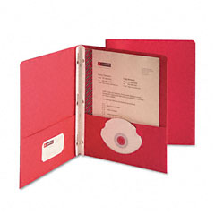 Smead Paper Two-Pocket Portfolio, Tang Clip, Letter, 1/2" Capacity, Red, 25/Box SMD88059