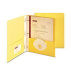 Smead Paper Two-Pocket Portfolio, Tang Clip, Letter, 1/2" Capacity, Yellow, 25/Box SMD88062
