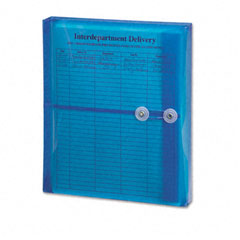 Smead Poly String & Button Booklet Envelope, 9 3/4 x 11 5/8 x 1 1/4, Blue, 5/Pack SMD89522