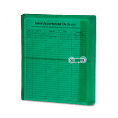 Smead Poly String & Button Booklet Envelope, 9 3/4 x 11 5/8 x 1 1/4, Green, 5/Pack SMD89523