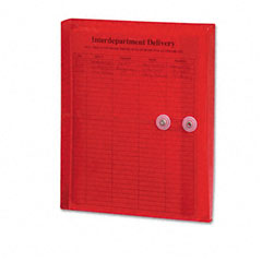 Smead Poly String & Button Booklet Envelope, 9 3/4 x 11 5/8 x 1 1/4, Red, 5/Pack SMD89527
