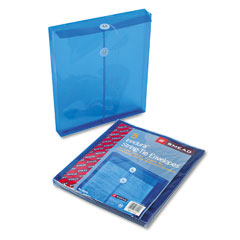 Smead Poly String & Button Envelope, 9 3/4 x 11 5/8 x 1 1/4, Blue, 5/Pack SMD89542