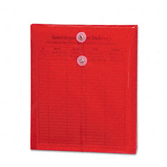 Smead Poly String & Button Envelope, 9 3/4 x 11 5/8 x 1 1/4, Red, 5/Pack SMD89547