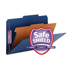 Smead Pressboard Classification Folders, Legal, Four-Section, Dark Blue, 10/Box SMD18732