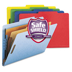 Smead Pressboard Classification Folders, Legal, Six-Section, Assorted Colors, 10/Box SMD19025