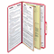 Smead Pressboard Classification Folders, Legal, Six-Section, Bright Red, 10/Box SMD19031