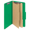 Smead Pressboard Classification Folders, Legal, Six-Section, Green, 10/Box SMD19033
