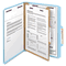 Smead Pressboard Classification Folders, Letter, Four-Section, Blue, 10/Box SMD13730