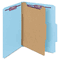 Smead Pressboard Classification Folders, Letter, Four-Section, Blue, 10/Box SMD13730