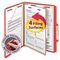 Smead Pressboard Classification Folders, Letter, Four-Section, Bright Red, 10/Box SMD13731