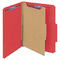 Smead Pressboard Classification Folders, Letter, Four-Section, Bright Red, 10/Box SMD13731
