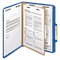 Smead Pressboard Classification Folders, Letter, Four-Section, Dark Blue, 10/Box SMD13732