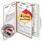 Smead Pressboard Classification Folders, Letter, Four-Section, Gray-Green, 10/Box SMD13776